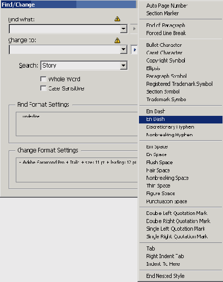 В разделе Find Format Settings